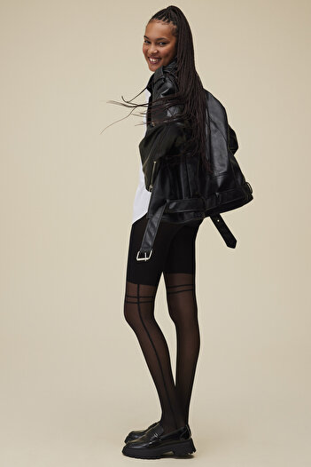 Penti Biker Black Pantyhose-Pentilicious