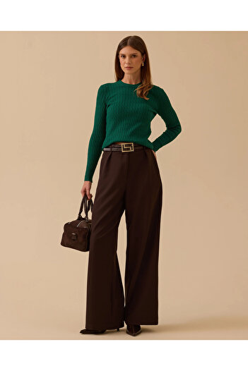 SEÇİL Knitted Pattern Crew Neck Knitwear