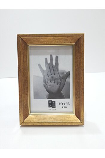 Batu Art Home Fotoğraf Çerçevesi Korumalı Kırılmaz Pleksi Camlı Masaüstü Ayaklı Ve Asılabilir 10x15Cm Mat Altın