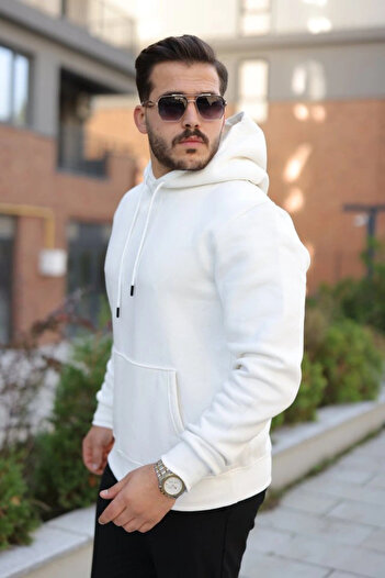 Silerra Men's Hooded Three Yarn Sh Fleece-Lined Hoodie