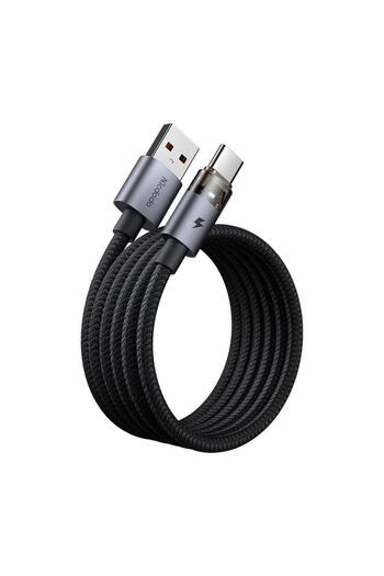 Mcdodo CA-6890 6A Usb to Type-C Şarj Data Kablosu 1,2m Işıklı Gri