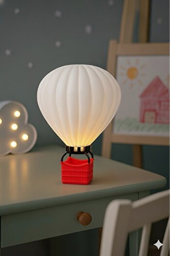 Atsu 3D Dekoratif Sıcak Uçan Hava Balonu Abajur – Dekoratif Gece Lambası / Kapadokya Balonu Masa lambası