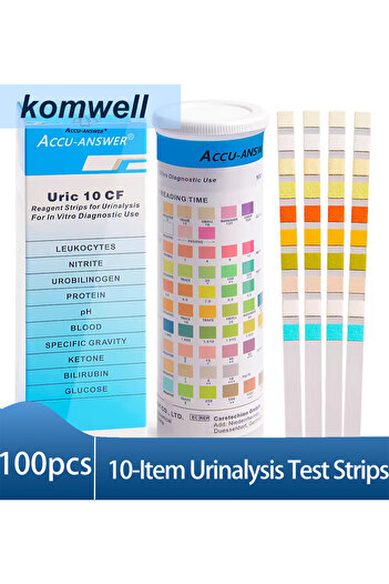 Choice 100pc 10 Parameter Urine Test Strips for Urinalysis(100pc) in Sealed Pouches. Tests for Ketosis, pH,