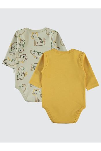 Civil Baby Erkek Bebek 2'li Çıtçıtlı Badi 3-18 Ay Hardal