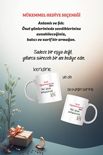 freyja design Öğretmenler Günü Hediye Çift Taraflı Baskılı Kupa