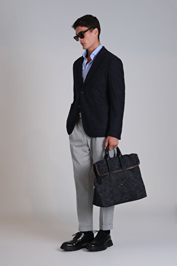 Lufian Dor Spor Erkek Blazer Ceket Slim Fit Lacivert