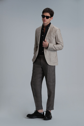 Lufian Star Smart Erkek Chino Pantolon Comfort Fit Kahverengi
