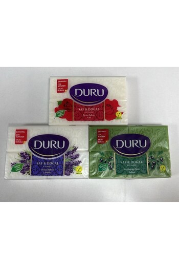 Duru Pure and Natural Source Rose, Lavender, Olive Oil Extract 3X600Gr Soap