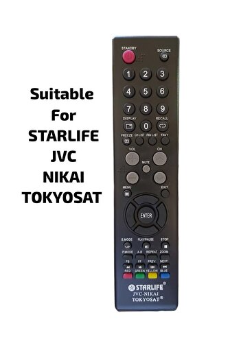 Generic REPLACEMENT REMOTE CONTROL FOR STARLIFE, JVC, NIKAI, TOKYOSAT TVS
