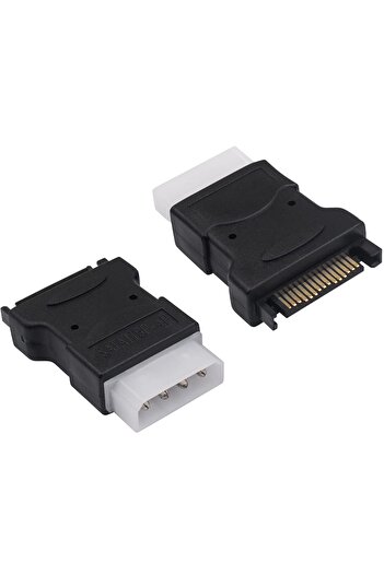 Duttek SATA 15-pin Male to Molex LP4 4-pin Power Adapter (Pack of 2)