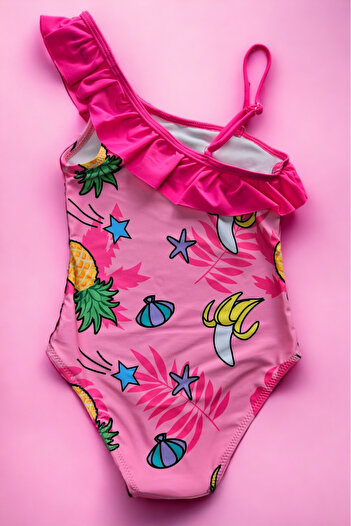 embody Girls' one-piece swimsuit, unicorn print, pink