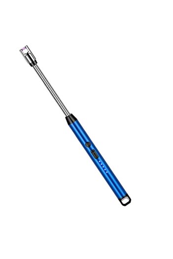 OEM Rechargeable Electric Flexible-Neck Lighter with Safety Switch and LED Battery Indicator, Blue