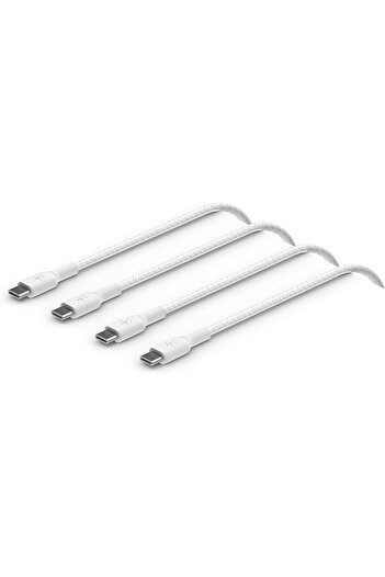 Belkin 2m (2-pack) Braided USB-C to USB-C Fast Charging Cable - White (USB 3.0)