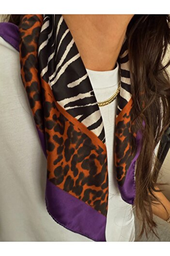 Junsui Accessories Purple Zebra Scarf