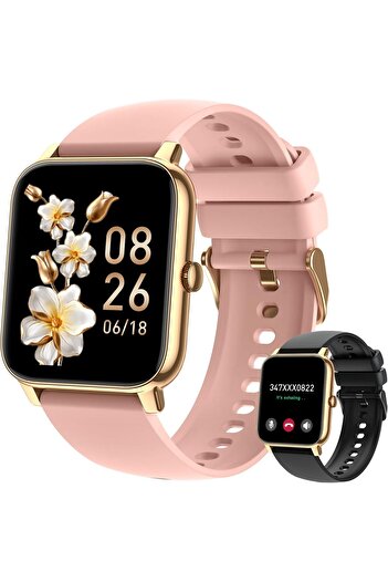 Other Boquaw P90 Smartwatch - Gold Fitness Tracker with Calls (Android/iOS)