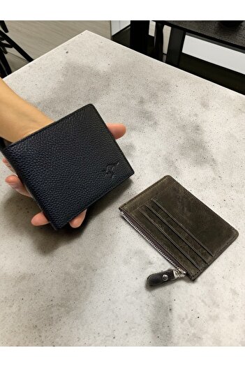 KANGAROO KINGDOM Men's Genuine Leather Wallet Set, Cash Wallet and Card Holder, Comes in a Gift Box