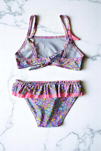 embody Girls 2 piece swimsuit with ruffles multicoloured