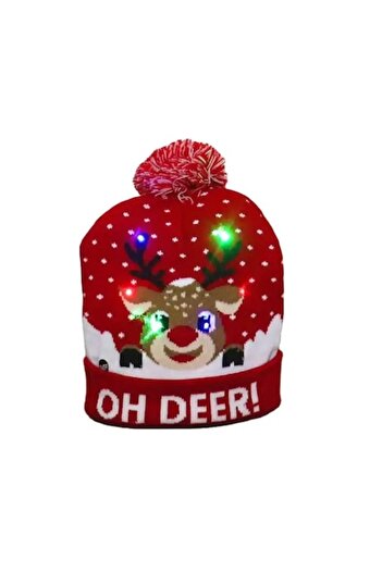 Miro Children's Christmas reindeer hat with lights