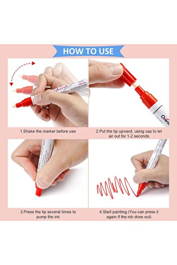 Other Paint Marker Pens - 6 Colors, Permanent Oil-Based, Medium Tip (Overseas)