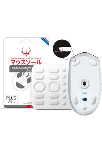 Other Hotline Games 3.0 Plus Rounded Mouse Feet (2 pcs) for Logitech G304/G305, Pure White PTFE