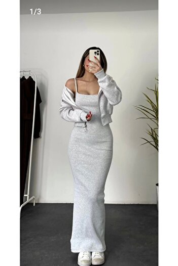 Butik Beyza 3 Yarn Cardigan Dress