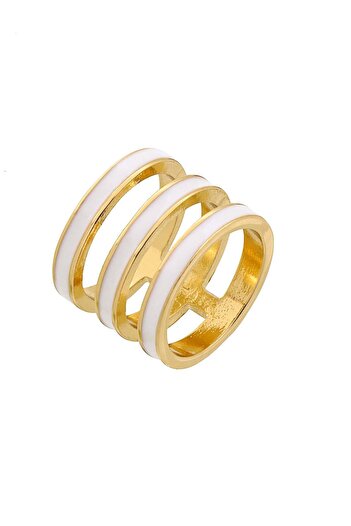 Fashionbox Tribal Enamel Triple Ring White