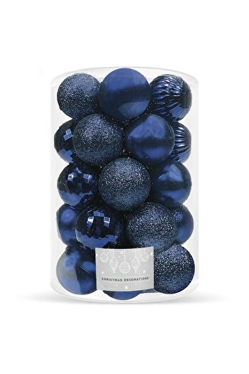 SERSIMO Christmas bauble set, 20 pieces, 5 models, 6cm, dark blue
