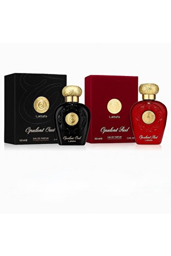 lattafa Set of 2 Perfumes Opulent Oud & Opulent Red –Eau de Parfum 100ml x 2 Bestseller Oriental Luxurious