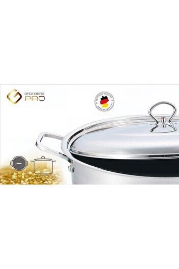 GRÜNBERG Stainless Steel Pot with Lid, 36 cm, 20 L, Grunberg, GR8136