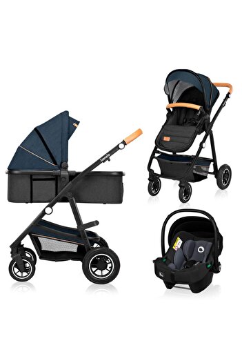 Lİonelo Carucior 3 in 1, Lionelo, Amber, Cadru aluminiu, Cu landou intarit si salteluta moale, Cu scoica