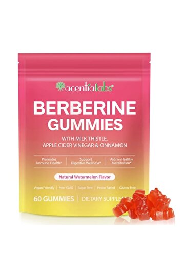 ALHENA Berberine all-in-1 weight-loss gummies with berberine extract, apple cider & milk thistle, 60 pcs