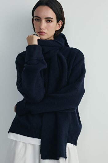 Suud Collection Lacivert Bella Triko Atkı