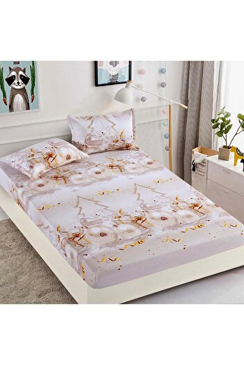 CHIRASO CHIRASO Bed Cover Set, Christmas Theme, FINE, ELASTIC 180x200cm and 2 Pillowcases, Globes