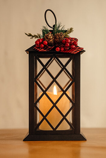 OEM Decorative Christmas lantern, with LED candle, 30 cm