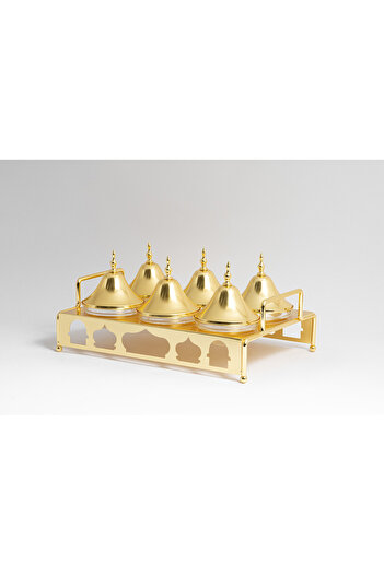 Bin Shihoun Luxury glass date set with a unique Islamic design and golden tabsi