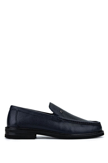 Tamer Tanca Men's Genuine Leather Navy Blue Loafers