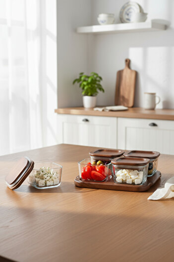Bambum Nero Enzo 9 Piece Glass Breakfast Set