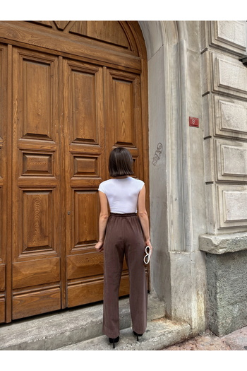 MİA NOURA Women's Knitted Fabric Tiril Tiril Soft Fabric Pants