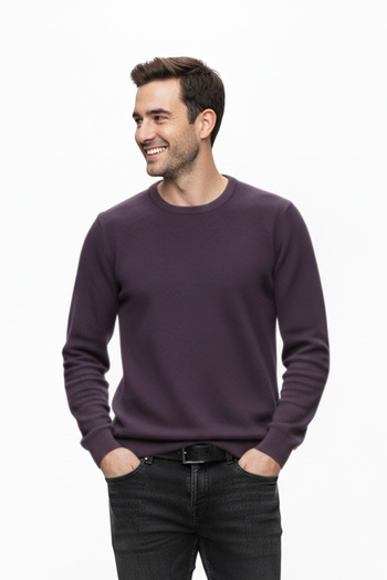 Pulltonic Erkek Bisiklet Yaka Yumuşak Kazak | %70 Kaşmir