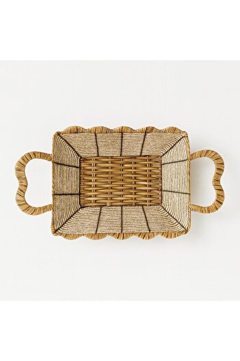 Noah Exclusive Rectangular Wicker Bread Basket-26 cm X 20 cm X 7 cm