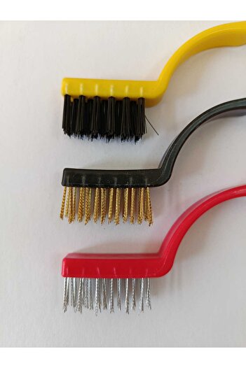 bir sürü eşya pak market 3-Piece Wire Brush Set for Cleaning Pots, Cooktops, Bathroom Faucets, Shower Cabins, Sinks, Ovens