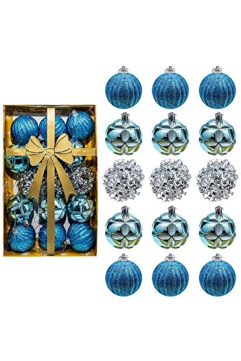 OEM Blue Christmas tree baubles, 15 pcs/set