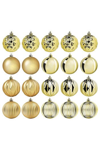 IKEA VINTERFINT Tree ornament, bauble gold-colour, 7 cm