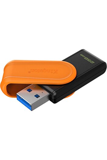 Kingston DataTraveler Exodia S USB Flash Drive 256GB - USB 3.2 Gen 1 Type-A - Black/Orange