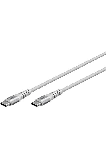 Other Goobay Kabel USB-C Supersoft Textile z metalowymi wtyczkami, 1 m, biały