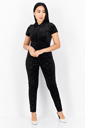 Juicy Couture Women Textured Jumpsuit, Black