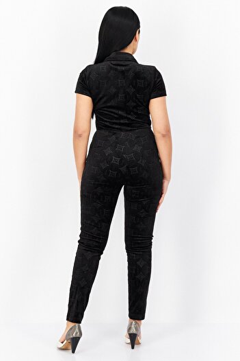 Juicy Couture Women Textured Jumpsuit, Black
