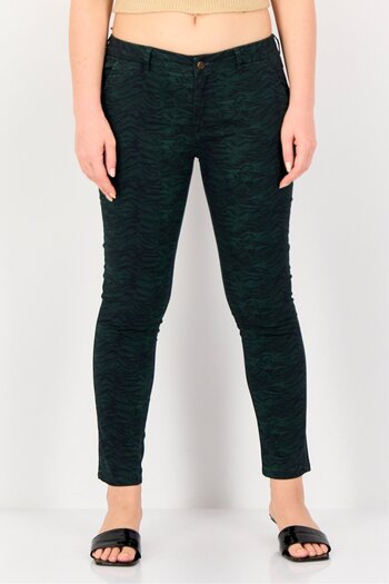 Reiko Women Skinny Fit Animal Print Straight Leg Pants, Multicolor