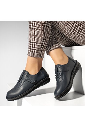 BMoD Pantofi casual albaștri pentru femei cu șireturi și închizătoare cu velcro MOD13227
