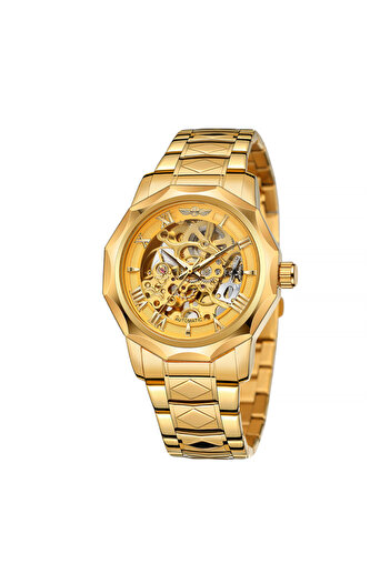 T-WINNER 8249 Gold Mechanical Men's Watch – Business Design, 3ATM Water Resistant